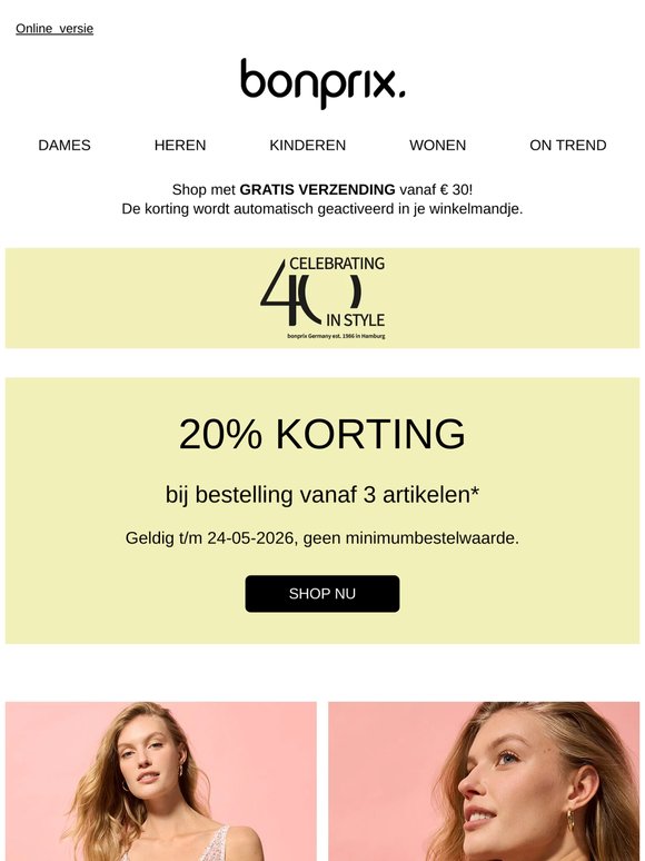 Mis het niet: 20% korting bij bestelling van jouw 3 favorieten!