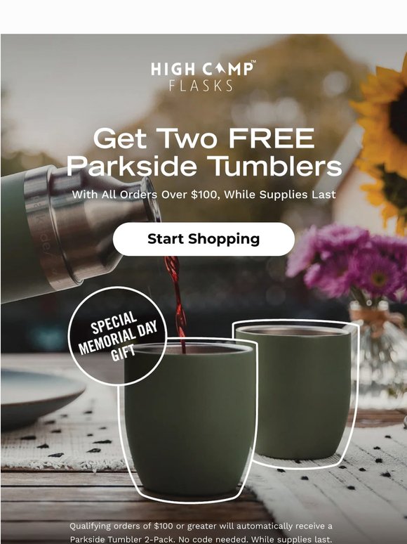 Your Two FREE Tumblers Await...