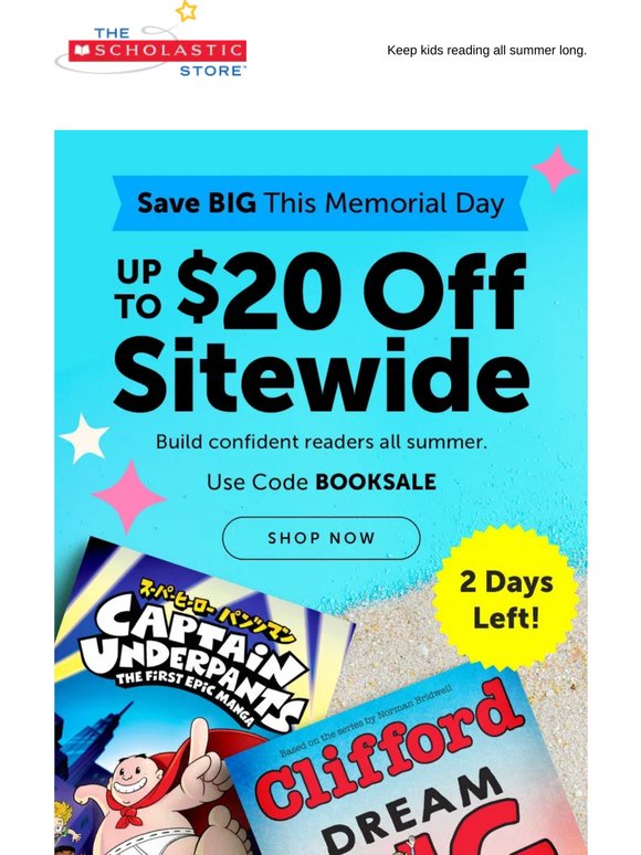 Memorial Day Sale: 2 Days Left To Save Up To $20!