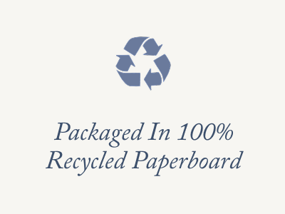 Packaged In 100% Recycled Paperboard