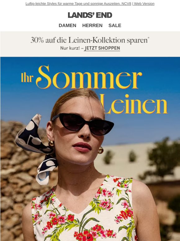 Jetzt 30% auf Leinen-Favoriten für den Sommer sparen