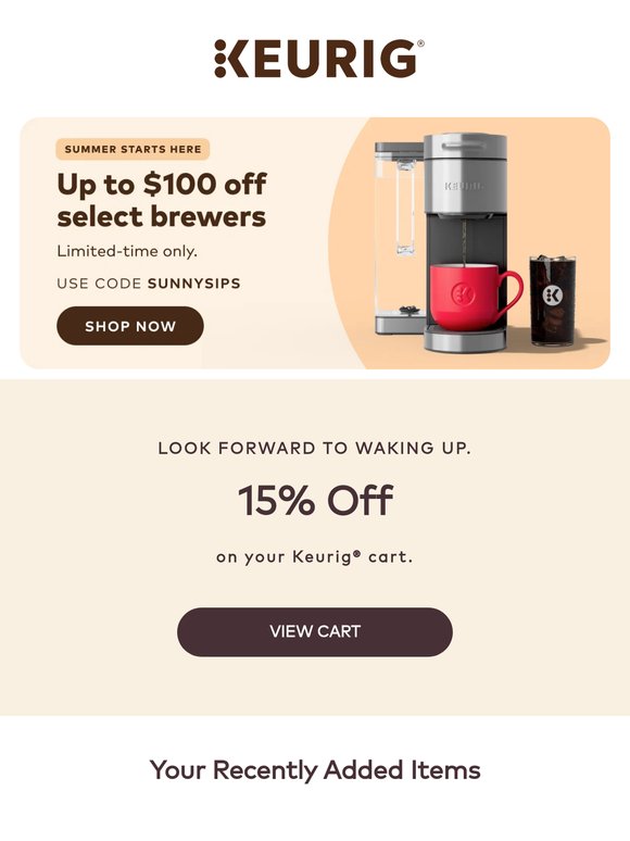 Wake up call! Take 15% off your cart