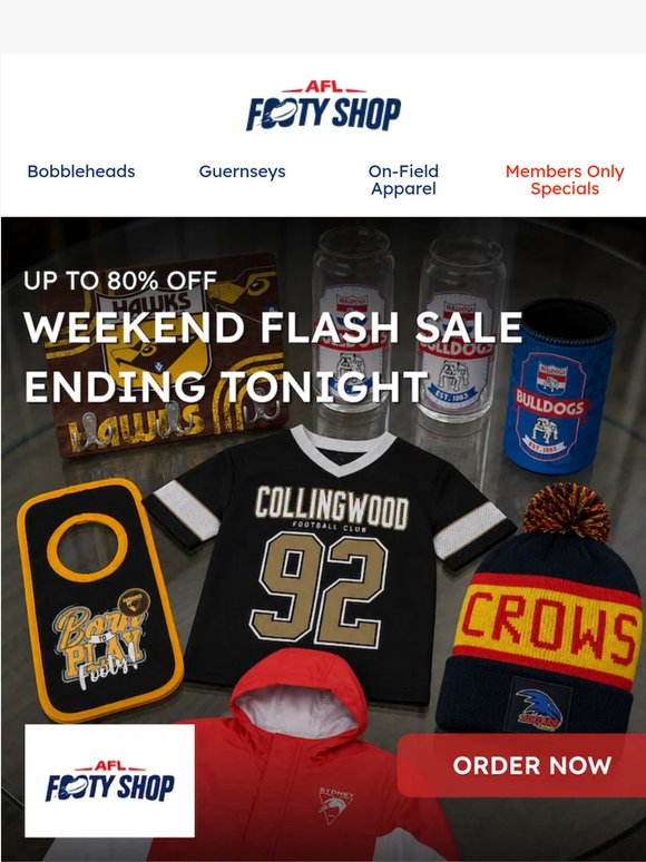 Western Bulldogs Fans: Up to 80% Off Ends Tonight!