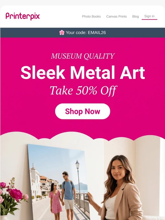 🖼️ 50% off metal prints for your walls