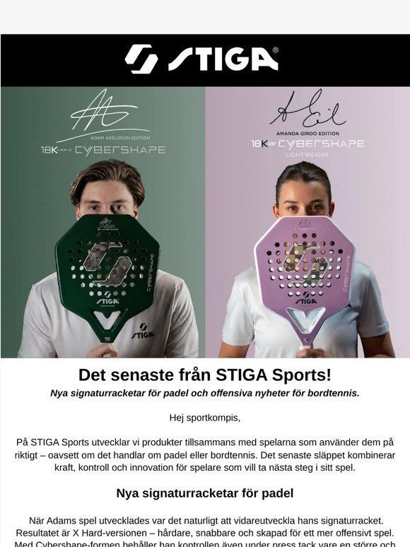 Det senaste från STIGA Sports!