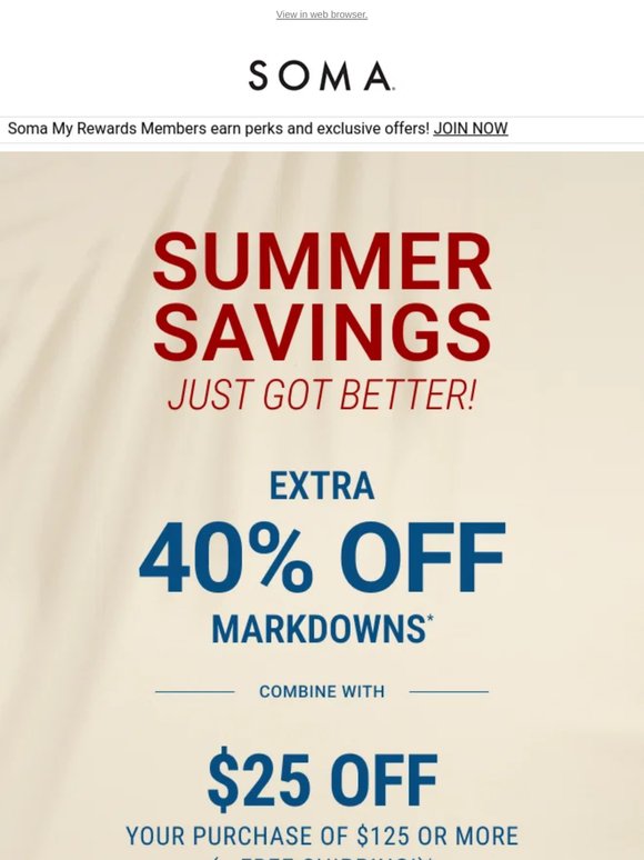 Combine $25 off $125+ with EXTRA 40% off Sale Styles
