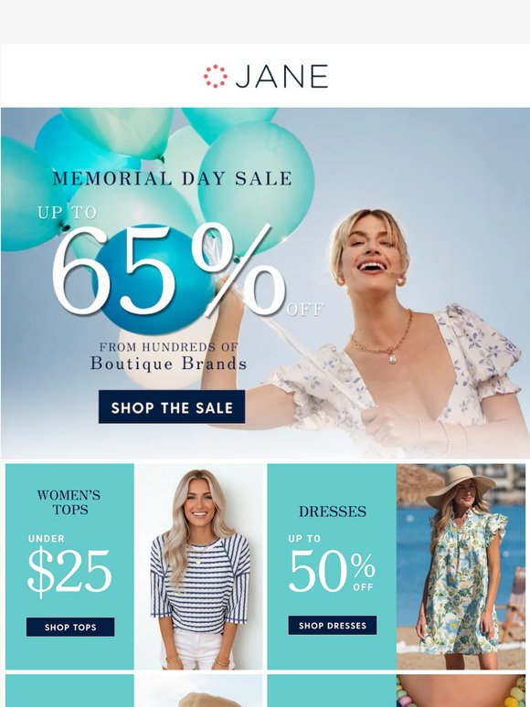 Memorial Day Sale: up to 65% off