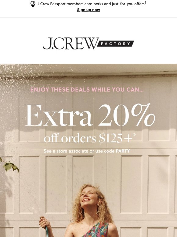 SUNDAY STEALS: Extra 20% off orders $125+, plus 50%–70% off all stores & sitewide