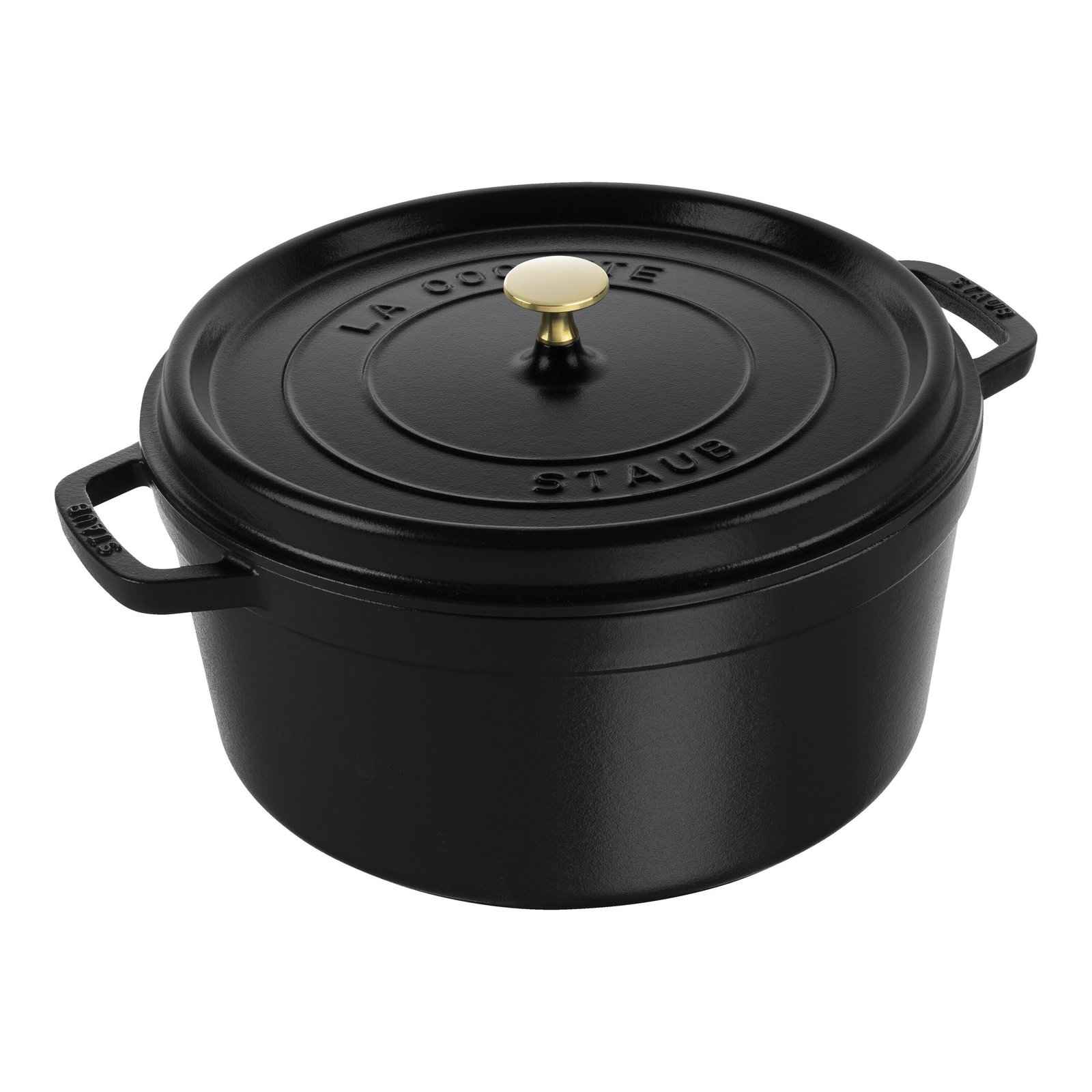 30 cm round Cast iron Cocotte black