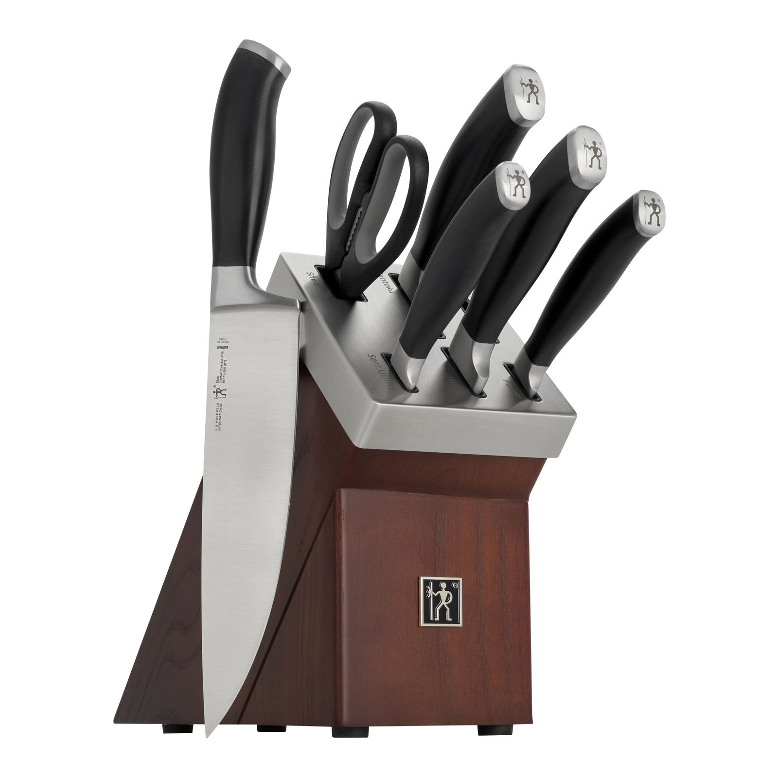 7-pcs, Knife block set, brown