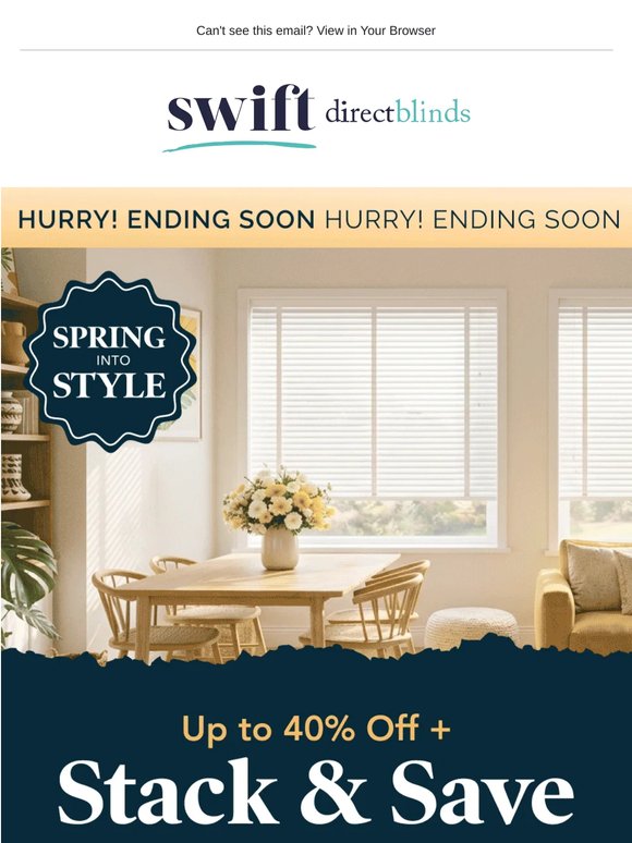 Up to 40% off + extra savings! ☀️