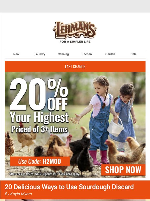 FINAL CALL: Get 20% off 1 Item of Your Order! 👀