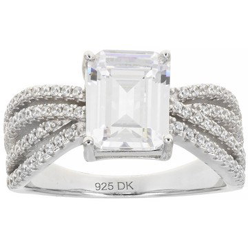 White Cubic Zirconia Rhodium Over Sterling Silver Ring 4.61ctw