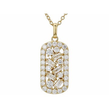 Moissanite 14k Yellow Gold Over Sterling Silver Cluster Pendant 1.61ctw DEW