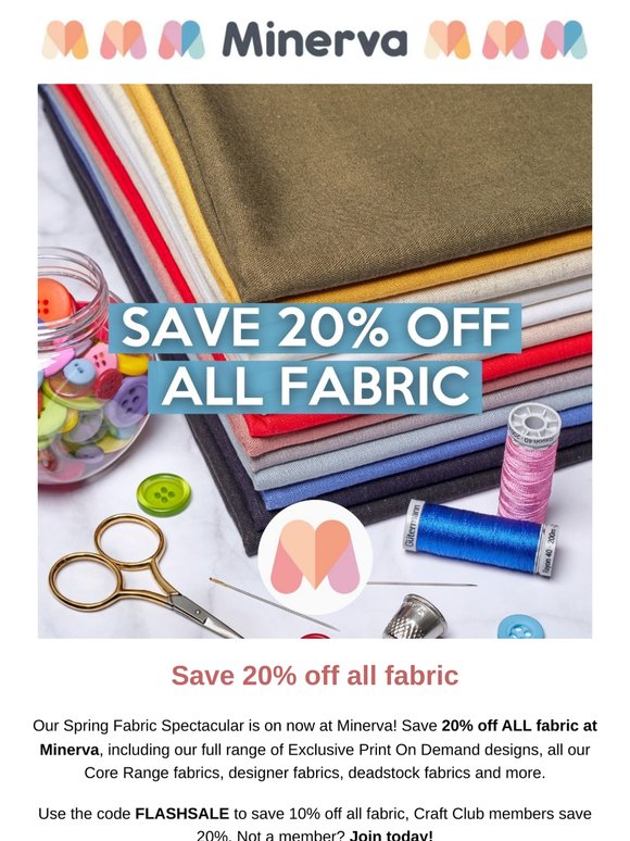 Save 20% off brand-new Deadstock Fabric