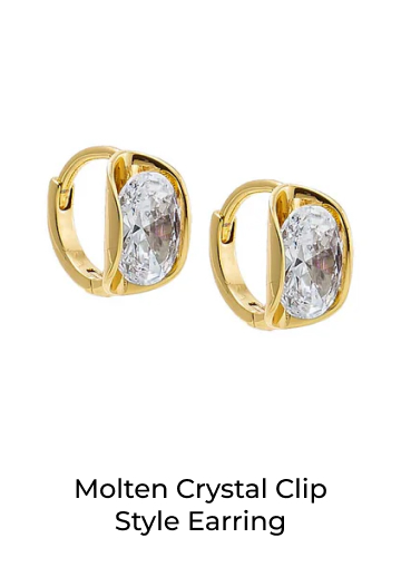 Molten Crystal Clip Style Earring