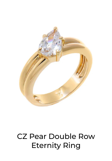 CZ Pear Double Row Eternity Ring