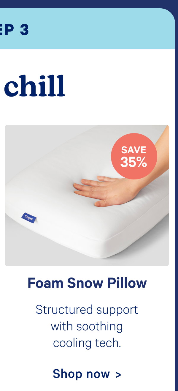 Foam snow pillow