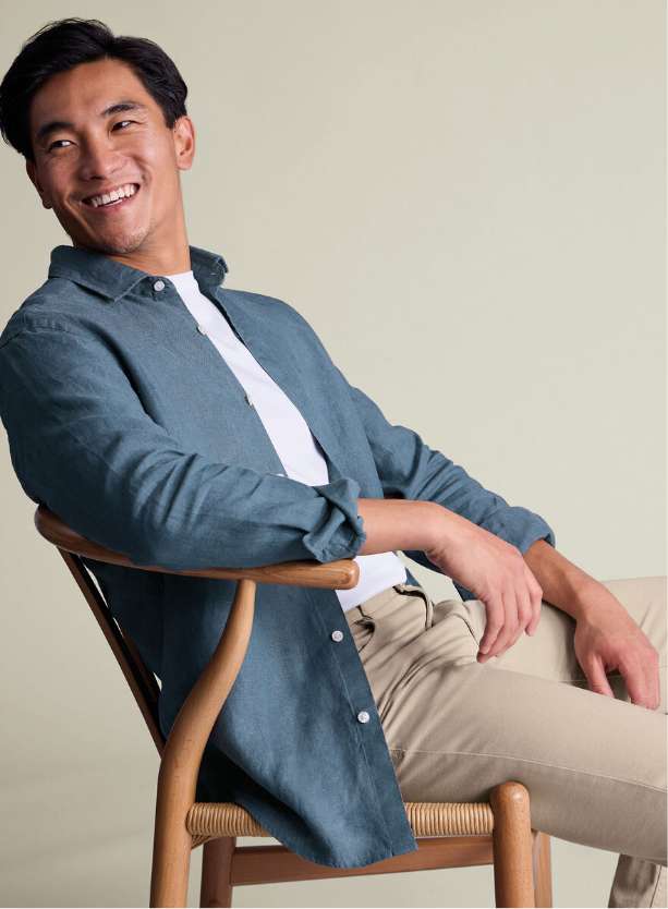 Pure Linen Shirt – Airforce Blue