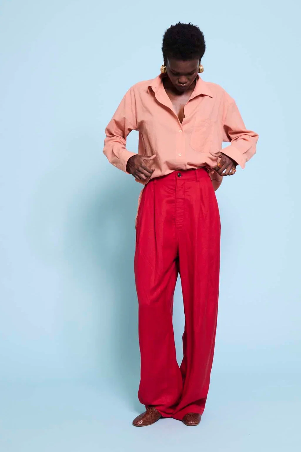 Image of The Tapered Trouser in Red