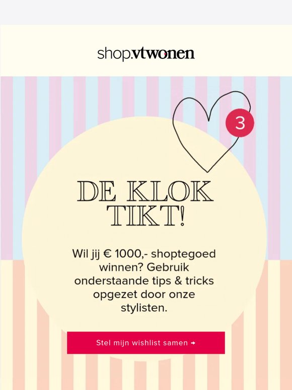 3 mensen winnen €1.000,- shoptegoed. Ben jij er al bij?