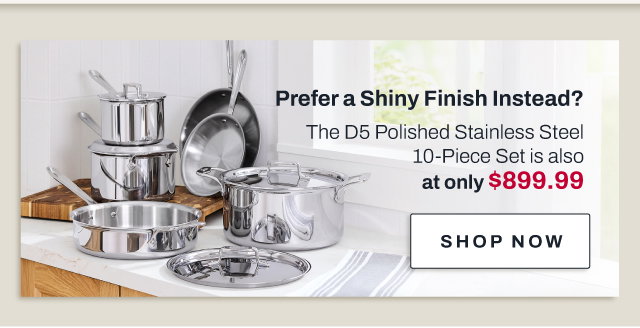 D5 Polished stainless steel 10 piece set