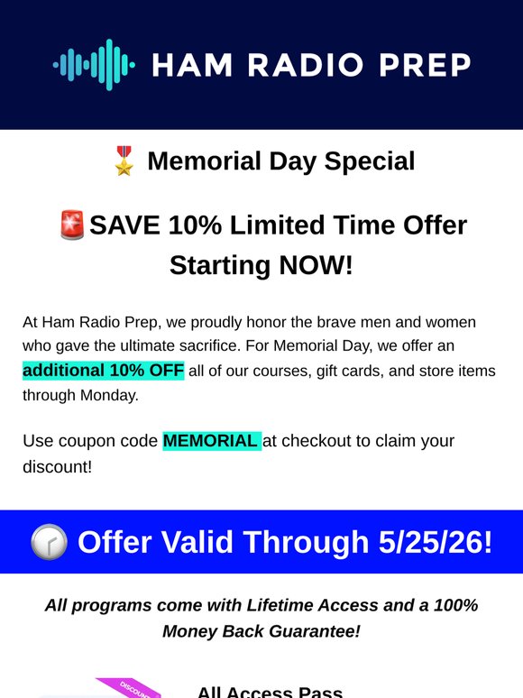 MEMORIAL DAY SALE! 🏅