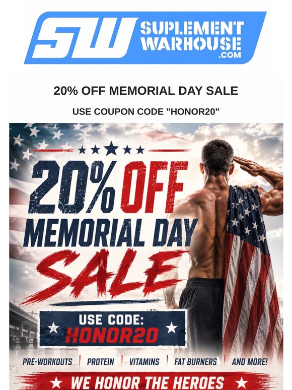 20% Off Prohormones, Fat Burners & More 💪
