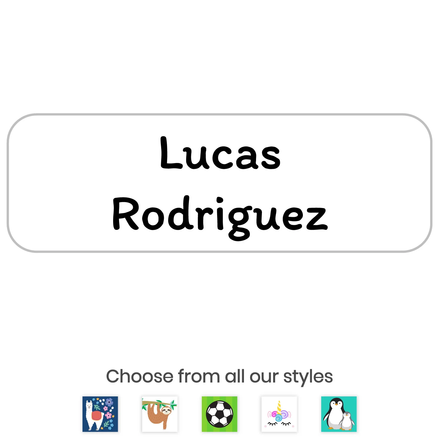 Image of Custom Large Rectangle Name Labels
