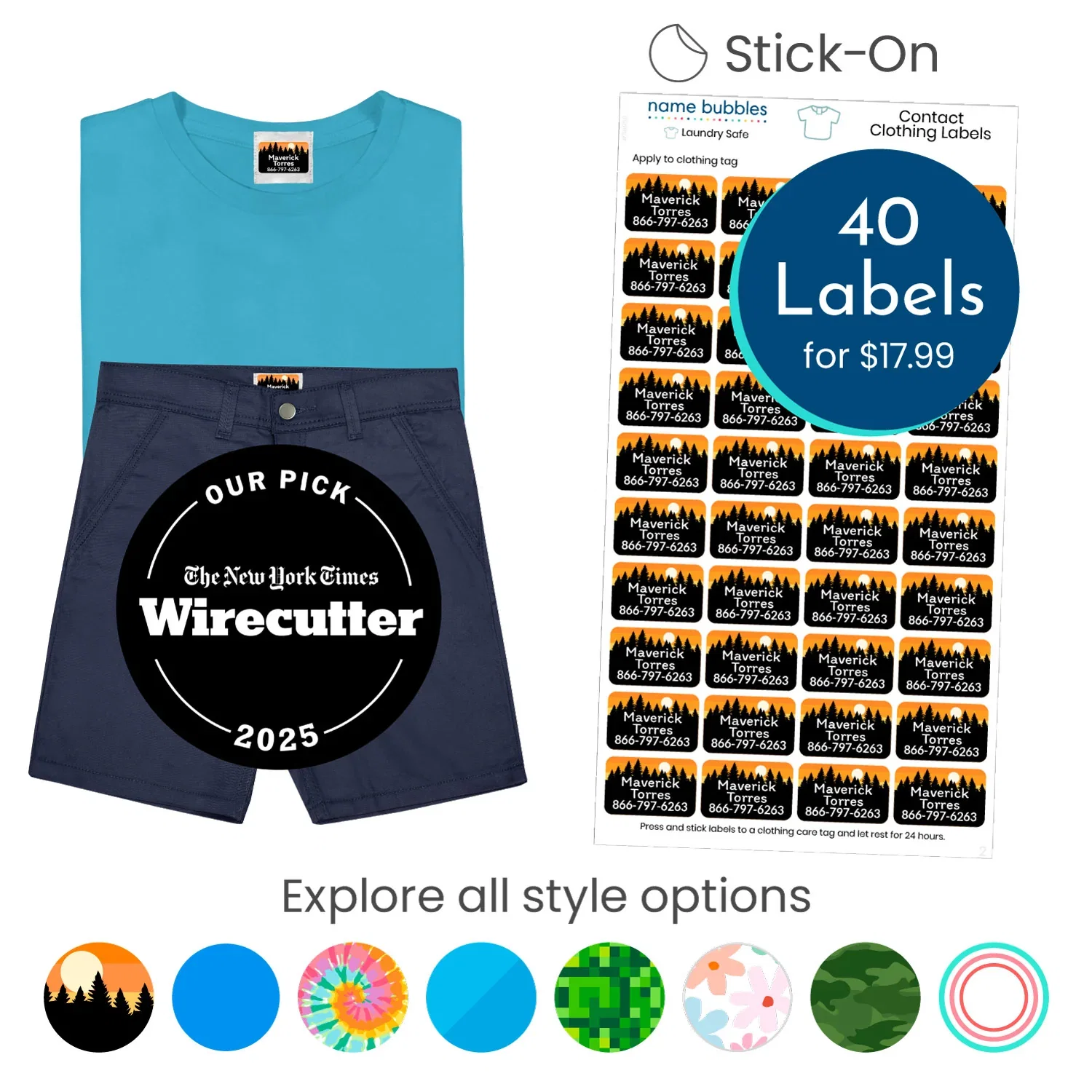 Image of Custom Contact Clothing Labels - Half Order