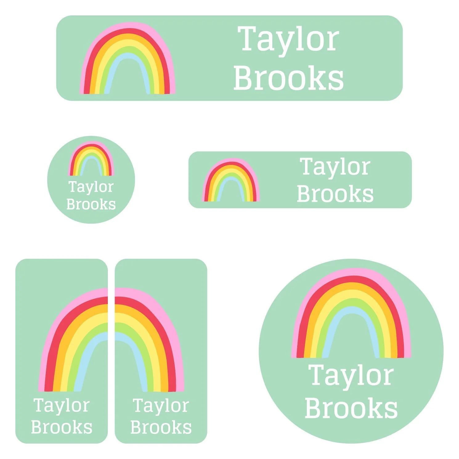 Image of Rainbows Daycare Labels Pack