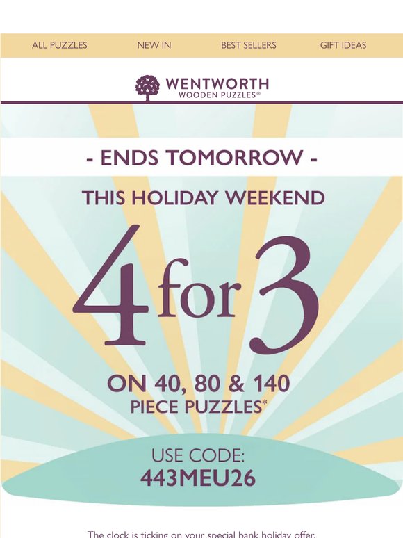 4 for the price of 3 - time's almost up!