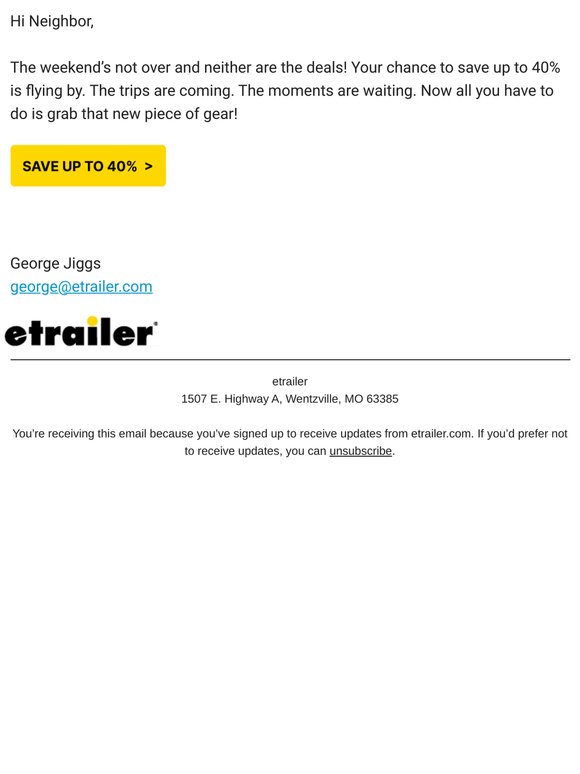 MORE DEALS! Up to 40% OFF