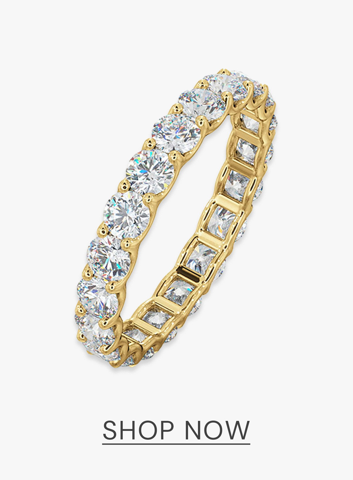 Chloe Lab Diamond Eternity Ring 18K Gold Claw Set 2.00ct