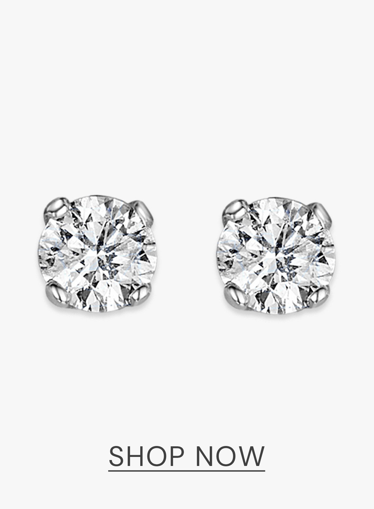 Diamond Earrings 1.00CT Studs G/Vs Quality in 18K White Gold - 5.1mm