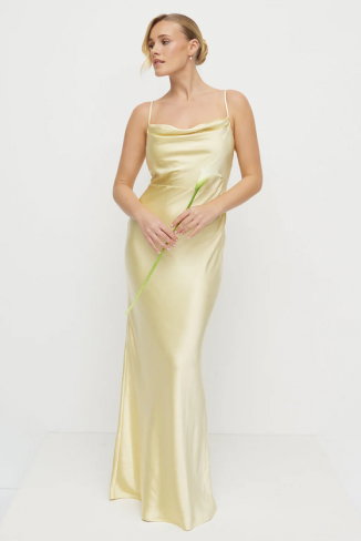 Keisha Maxi Bridesmaid Dress - Lemon