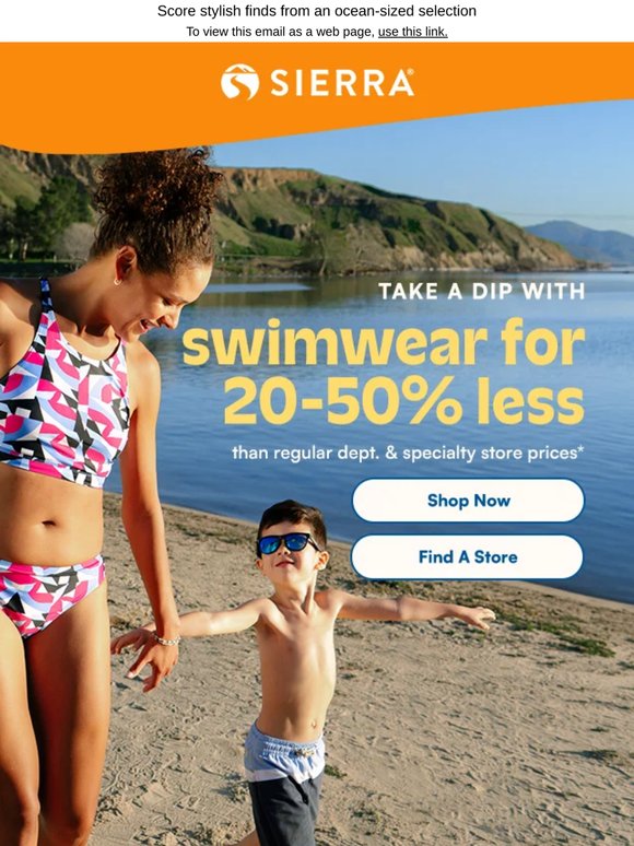 Swimwear for 20-50% less* 🏊‍♂️