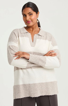 Stripe Polo Jumper in Stripe