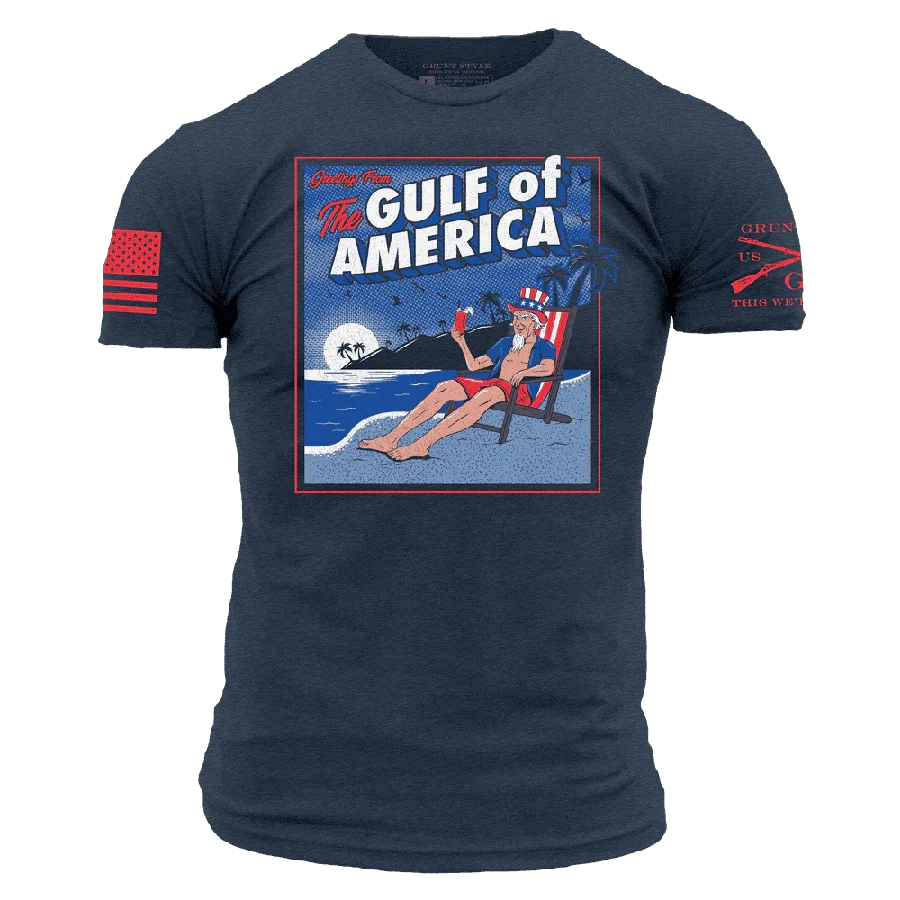 Image of Greetings From The Gulf Of America T-Shirt - Midnight Navy
