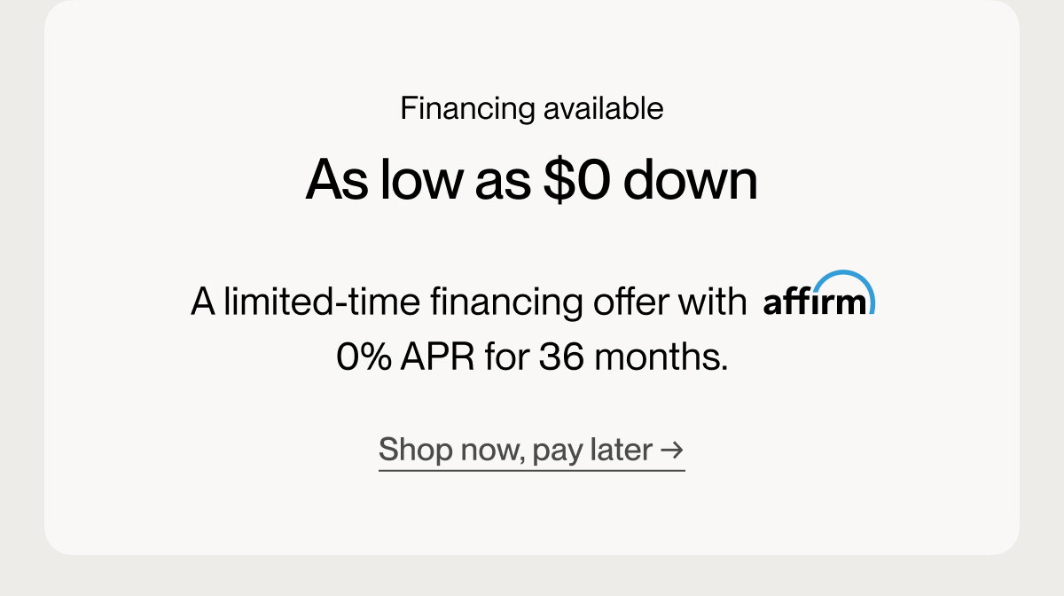 Financing available