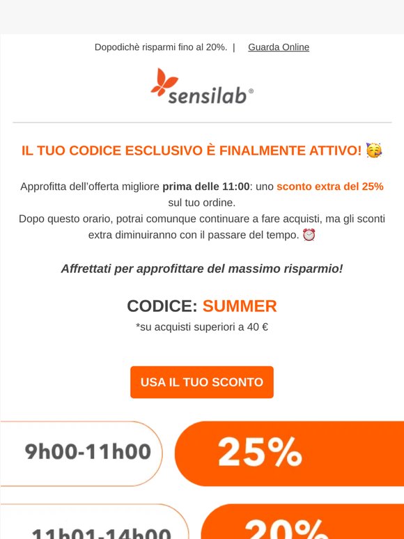Sconto del 25% solo per 2 ore⌛