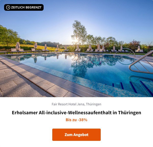 Erholsamer All-inclusive-Wellnessaufenthalt in Thüringen