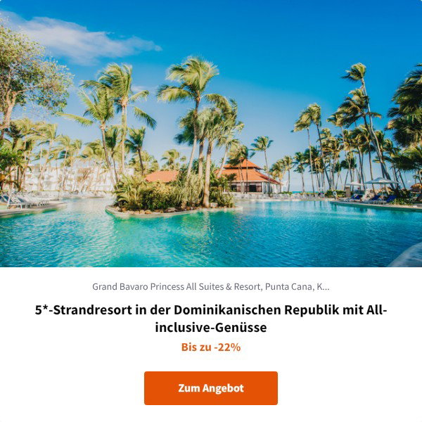 5*-Strandresort in der Dominikanischen Republik mit All-inclusive-Genüsse