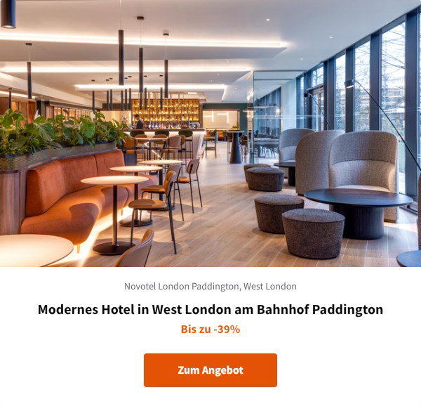 Modernes Hotel in West London am Bahnhof Paddington