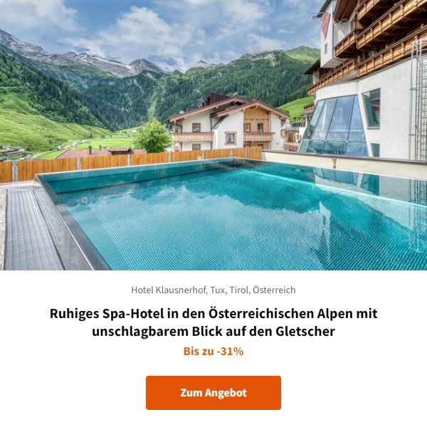 Ruhiges Spa-Hotel in den Österreichischen Alpen mit unschlagbarem Blick auf den Gletscher
