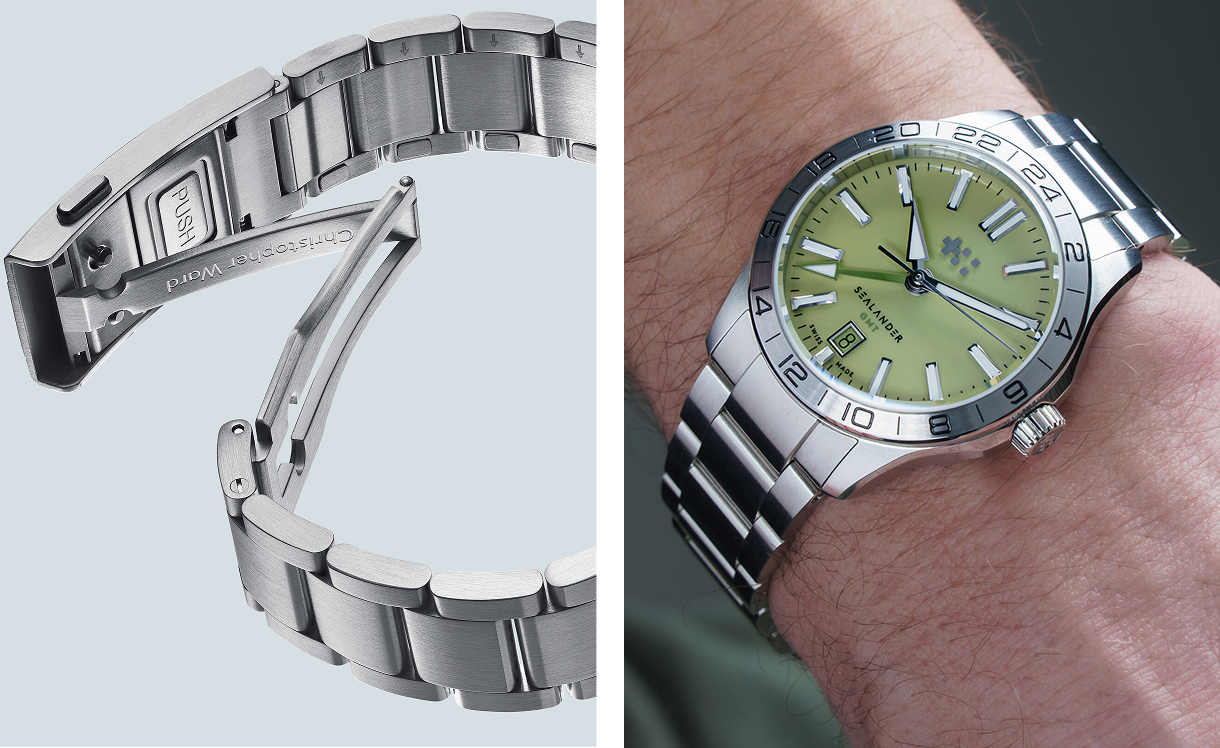 iLink Bader bracelet on C63 Sealander GMT in pistachio