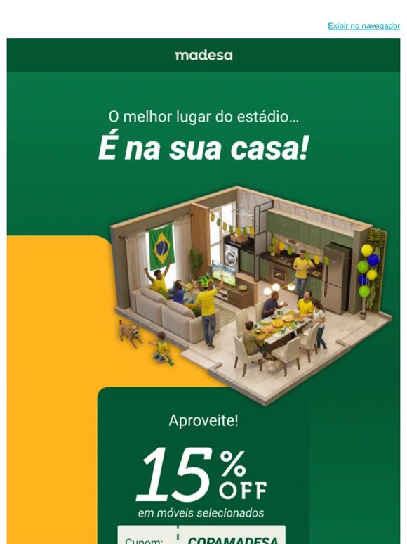 ✨ Copa em casa com 15% OFF
