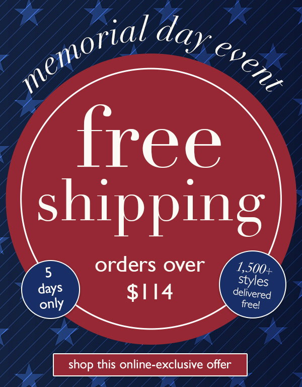 An image promoting free shipping for the Memorial Day sale at NorthStyle!