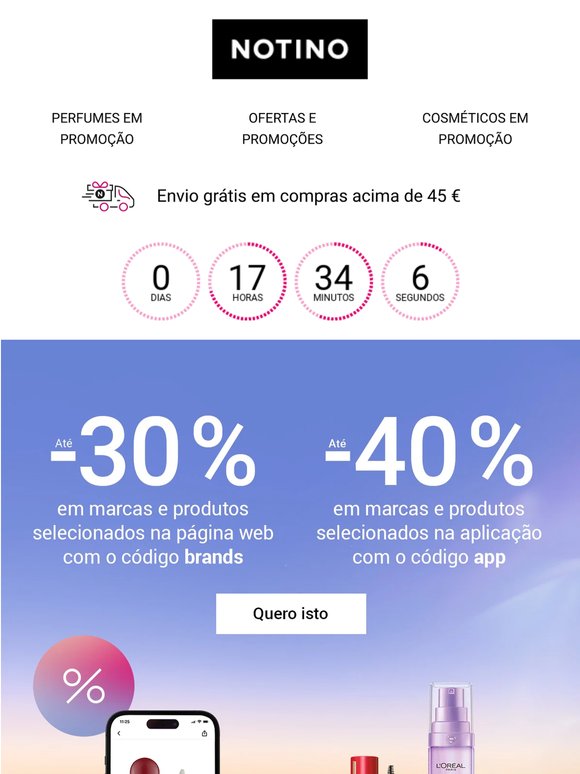 O desconto até 40% termina hoje!
