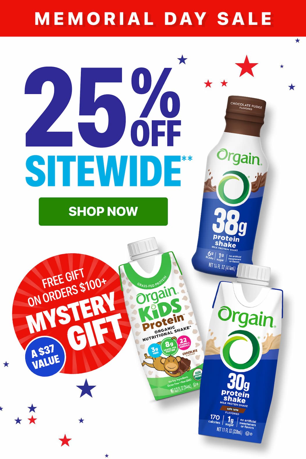 Get 25% OFF sitewide. 